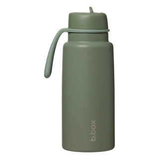 insulated flip top 1L bottle - olive