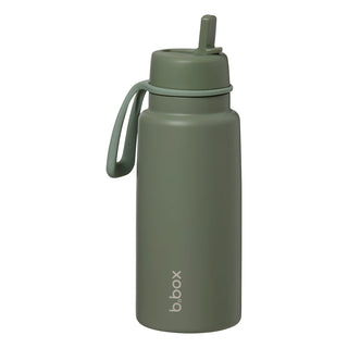 insulated flip top 1L bottle - olive