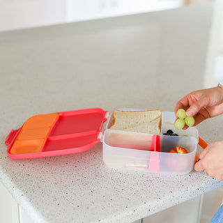 insulated flip top 1L bottle melon mist + lunchbox strawberry shake