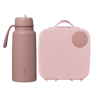 insulated flip top 1L bottle berry smoothie + lunchbox blush crush