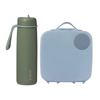 690ml flip top bottle olive + lunchbox chill out