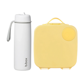 690ml flip top bottle white out + lunchbox lemon twist