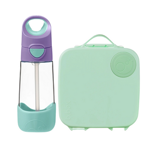 Tritan™ drink bottle lilac pop + lunchbox spearmint