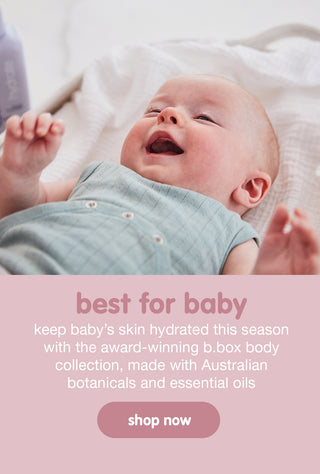 keep baby’s skin hydrated this season with the award-winning b.box body collection, made with Australian botanicals and essential oils