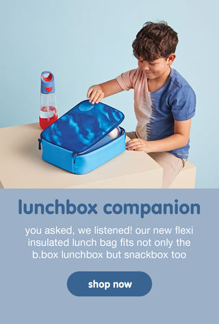 you asked, we listened! our new flexi insulated lunch bag fits not only the b.box lunchbox but snackbox too