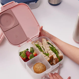 insulated drink bottle indigo rose + mini lunchbox blush crush